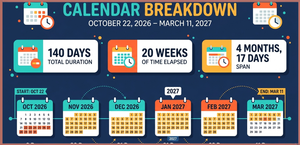 October 22, 2026, to March 11, 2027