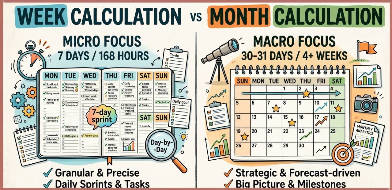 Week Calculation vs Month Calculation