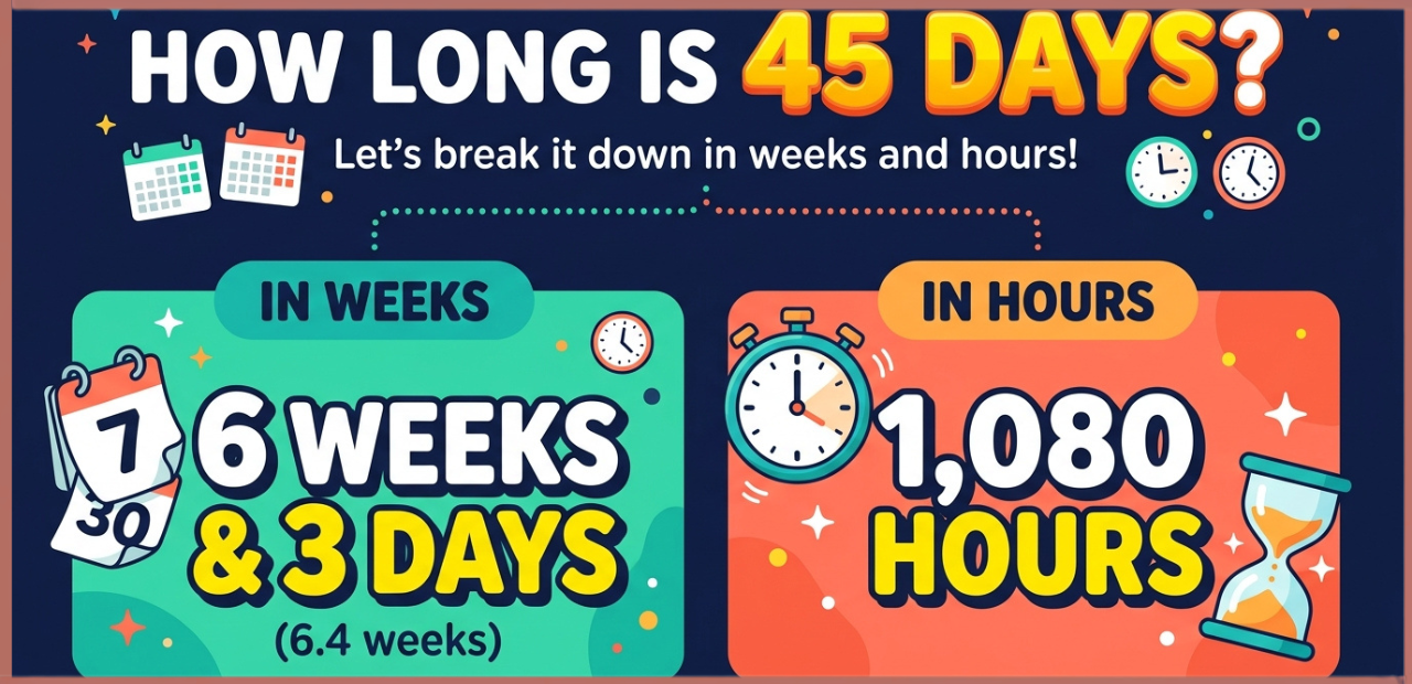 45 Days in Weeks and Hours